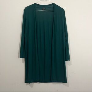 J Jill Wearever Collection Cardigan Sweater Womens PS Green Duster Open Front